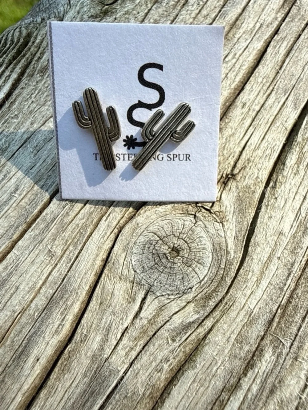 Silver Cactus Stud Earrings NWOT